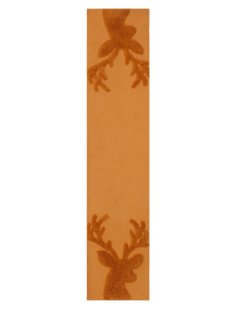 Eyda Orange Colored Cotton Tufted Table Runner
