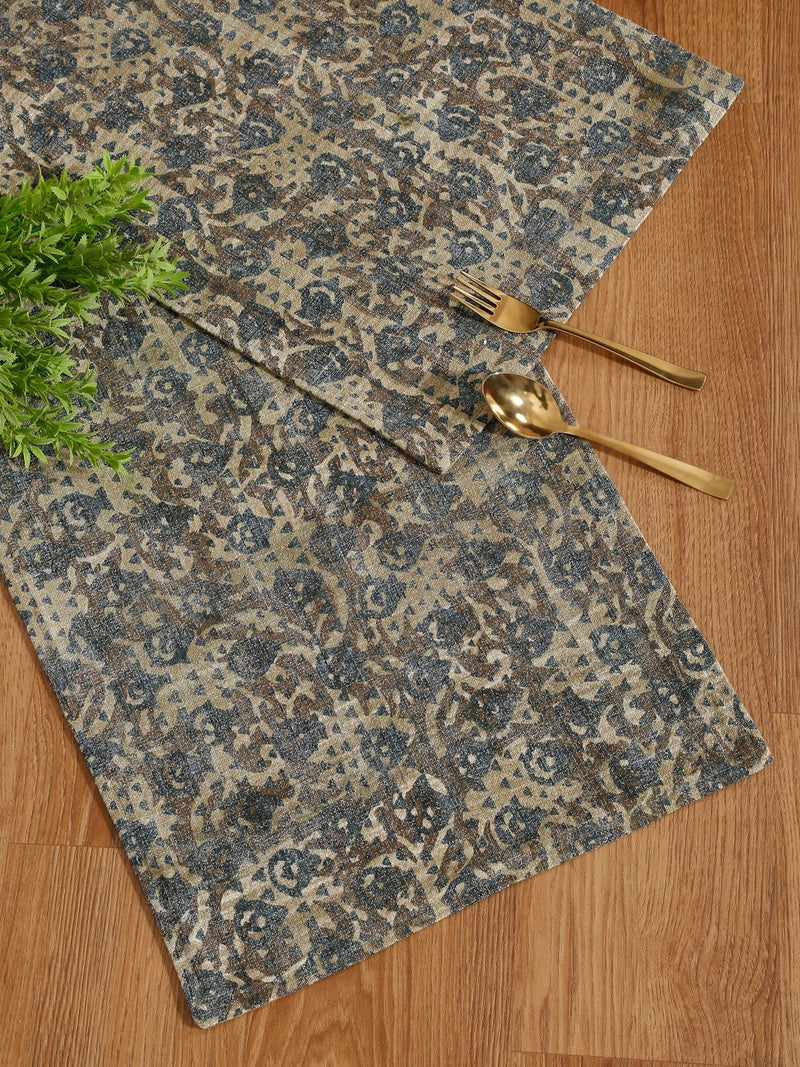 Eyda Hand Block Floral Printed Cotton Table Runner
