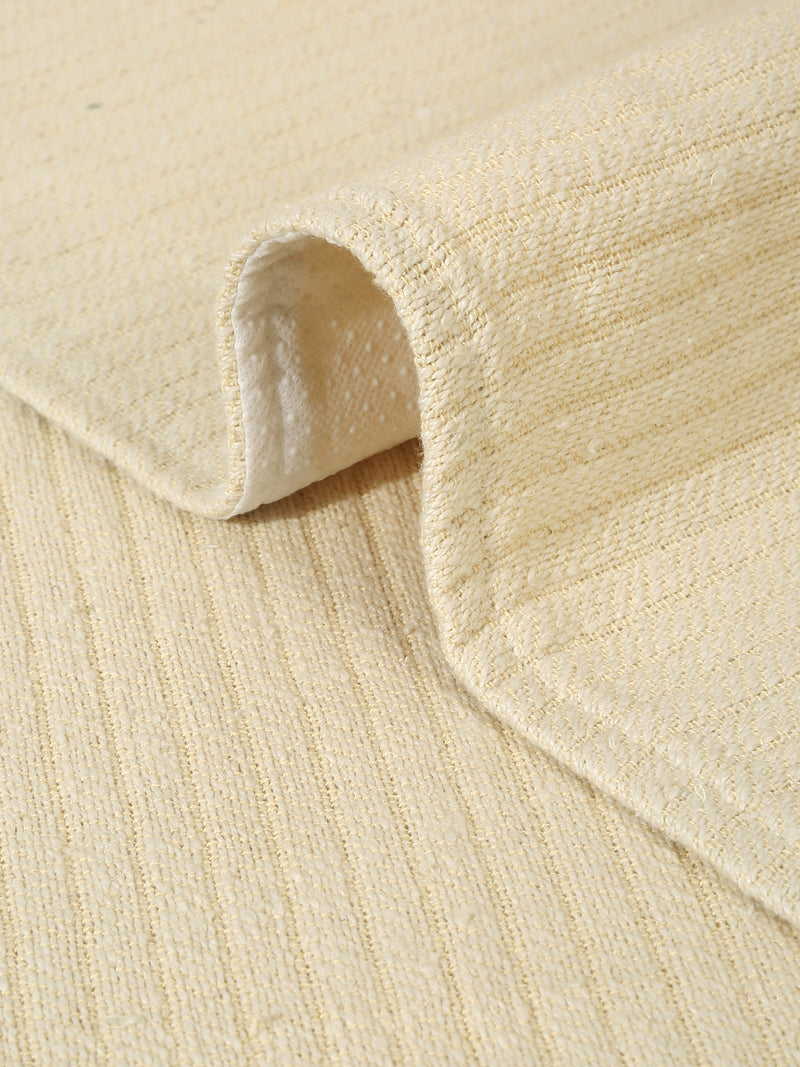 Beige Textured Hand woven Cotton 1 Seater Sofa Cover