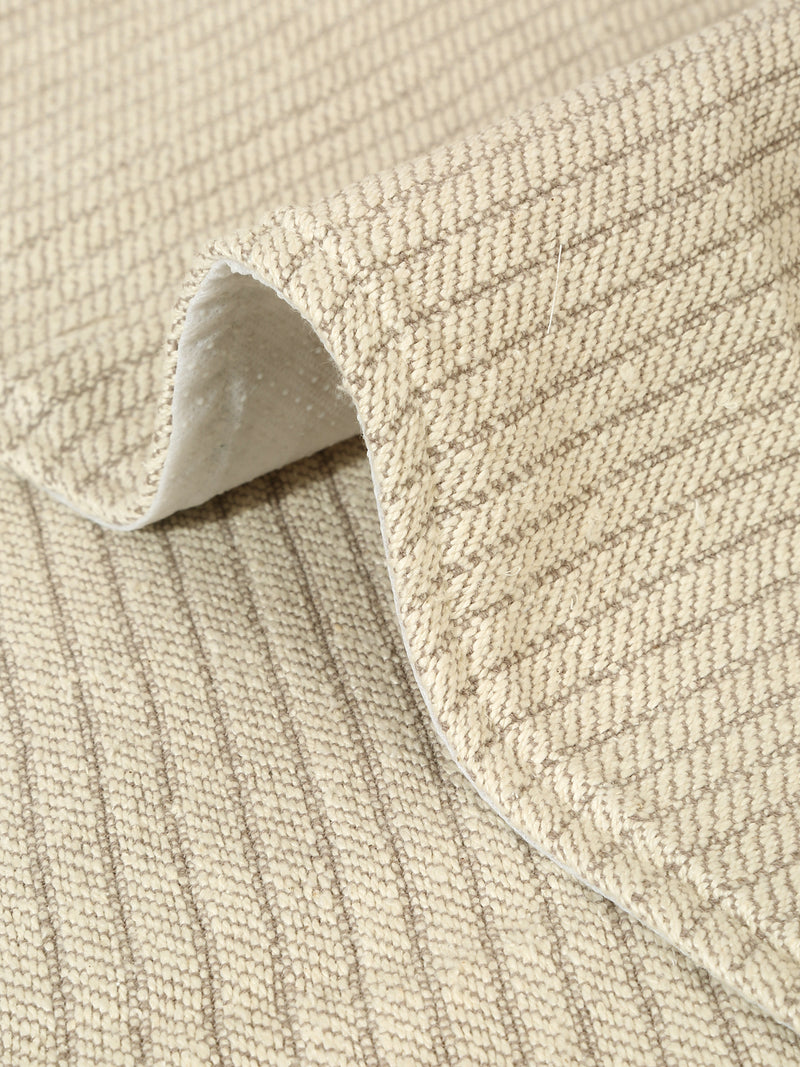 Ivory Textured Hand woven Cotton 1 Seater Sofa Cover