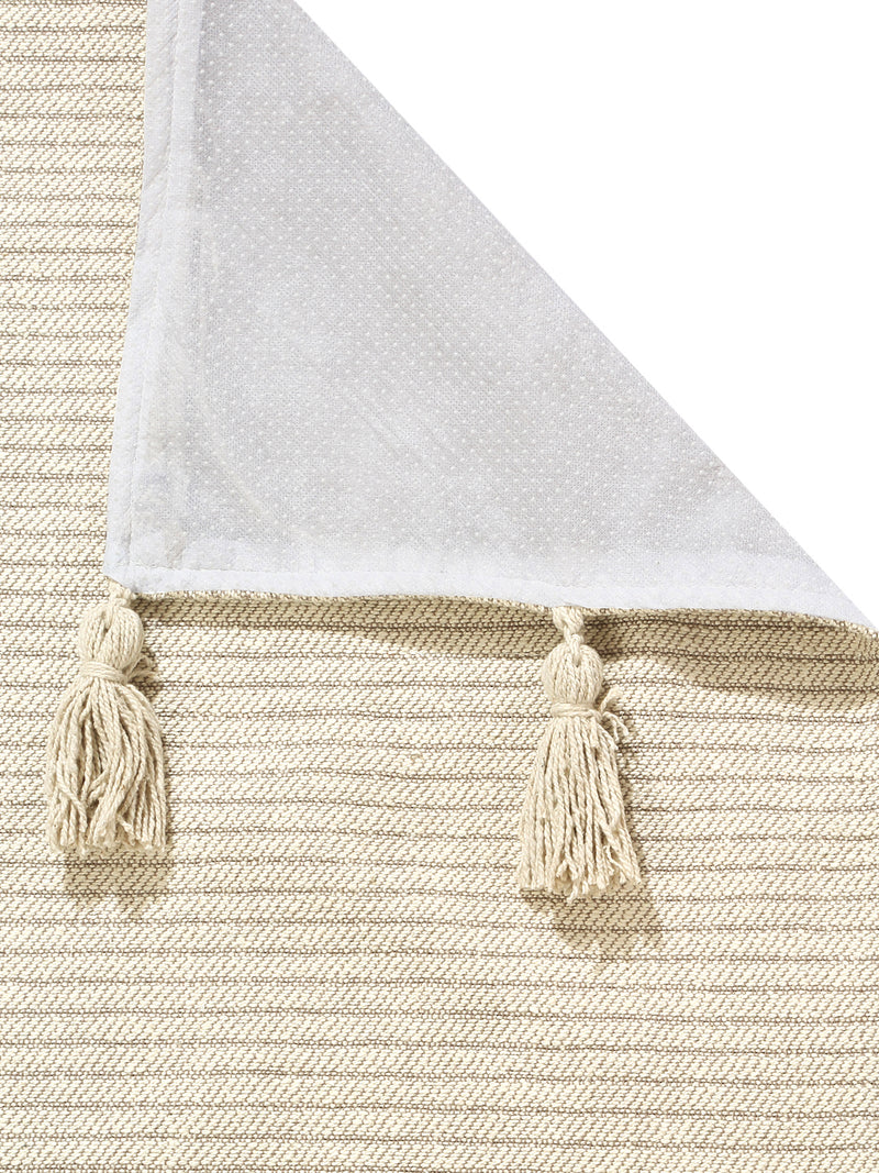 Ivory Textured Hand woven Cotton 1 Seater Sofa Cover