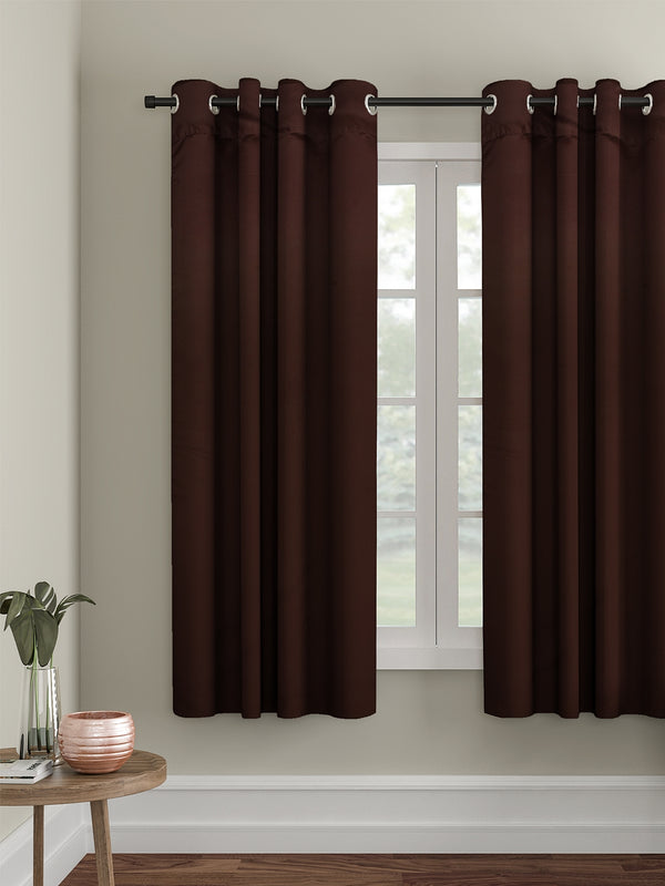 Eyda Brown Color Premium Semi Blackout Window Curtain- 1 Pc