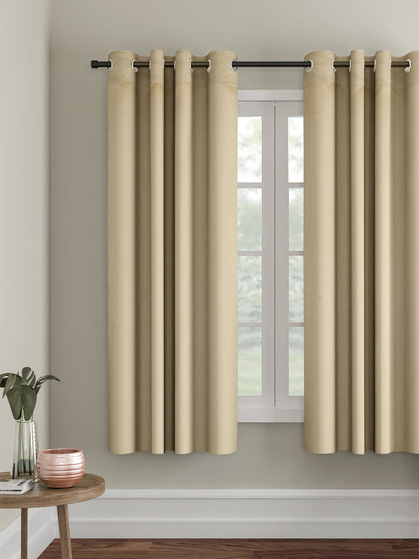 Eyda Gold Color Premium Semi Blackout Window Curtain- 1 Pc