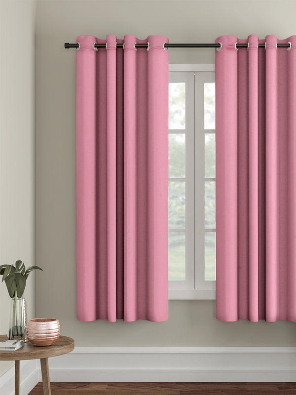 Eyda Pink Color Premium Semi Blackout Window Curtain- 1 Pc