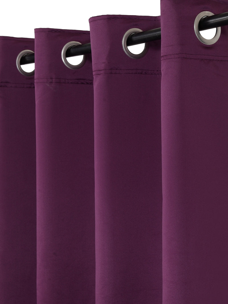 Eyda Purple Color Premium Semi Blackout Window Curtain- 1 Pc