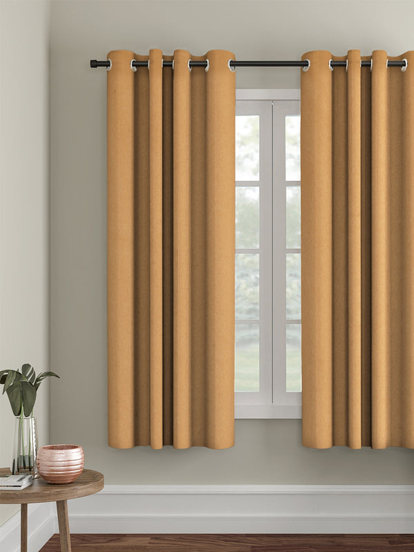 Eyda Mustard Color Premium Semi Blackout Window Curtain- 1 Pc