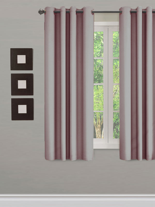 Eyda Premium Velvet Grey Color Eyelet Window Door Curtain- 1 Pc
