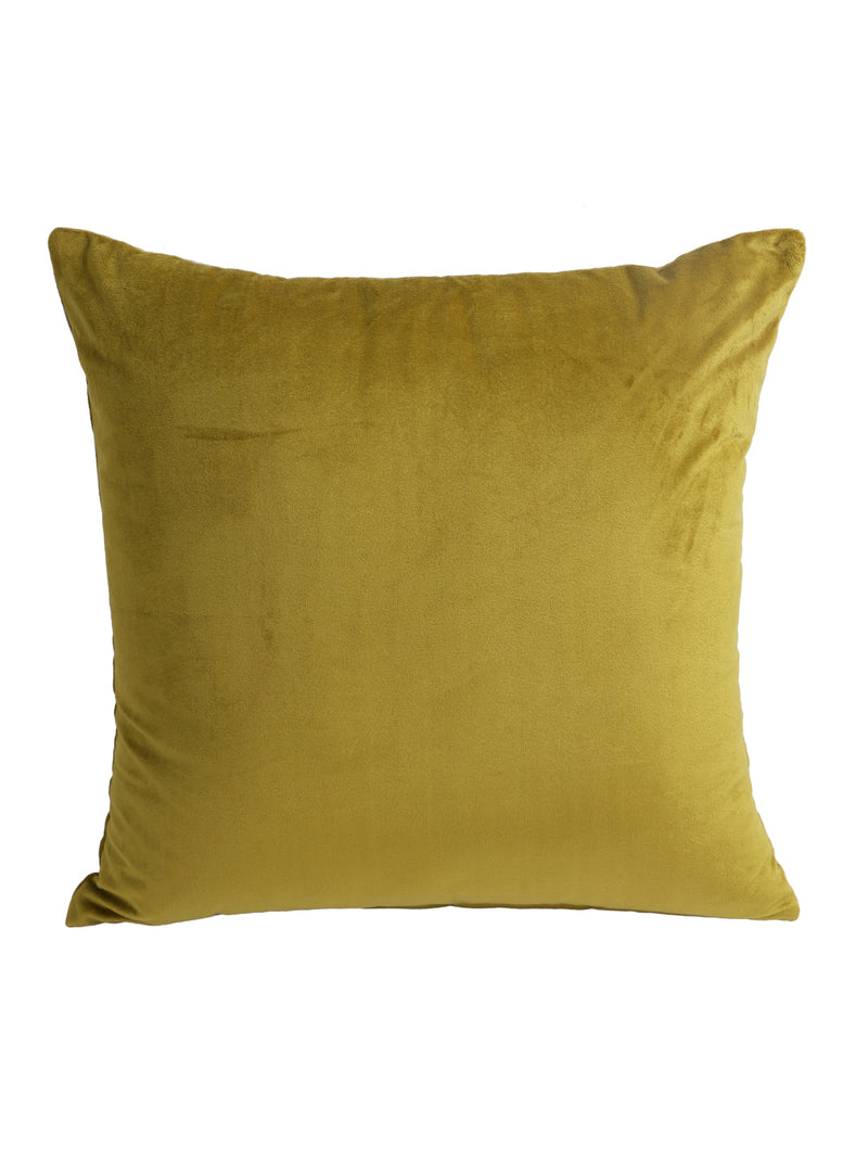 Eyda Set of 2 Velvet Green Emroidered Cushion Cover 18x18 inch