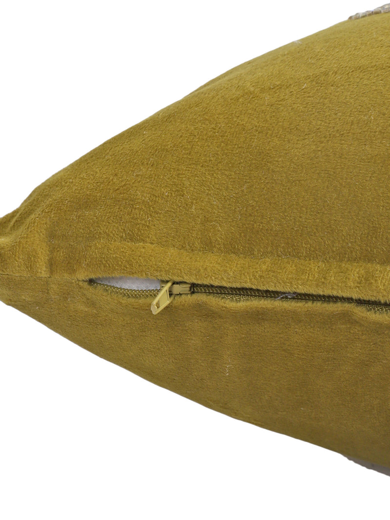 Eyda Set of 2 Velvet Green Emroidered Cushion Cover 18x18 inch