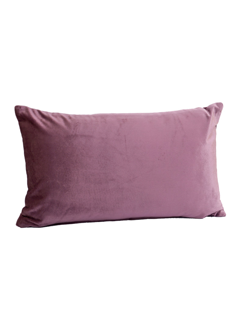 Eyda Set of 2 Velvet Purple Emroidered Cushion Cover 12x20 inch