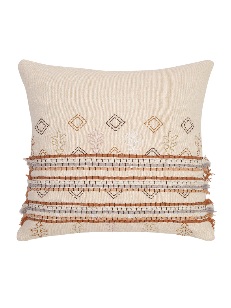 Eyda Set of 2 Cotton Embroidered Cushion Cover 18x18 inch