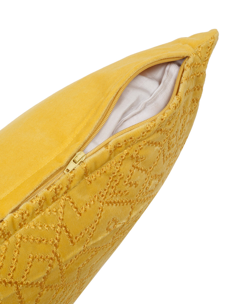 Eyda Yellow Velvet Cushion covers set of 2