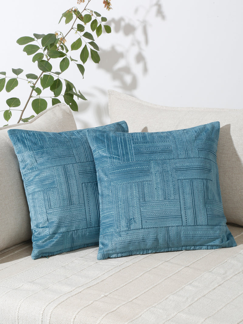 Eyda Blue Velvet Cushion covers set of 2
