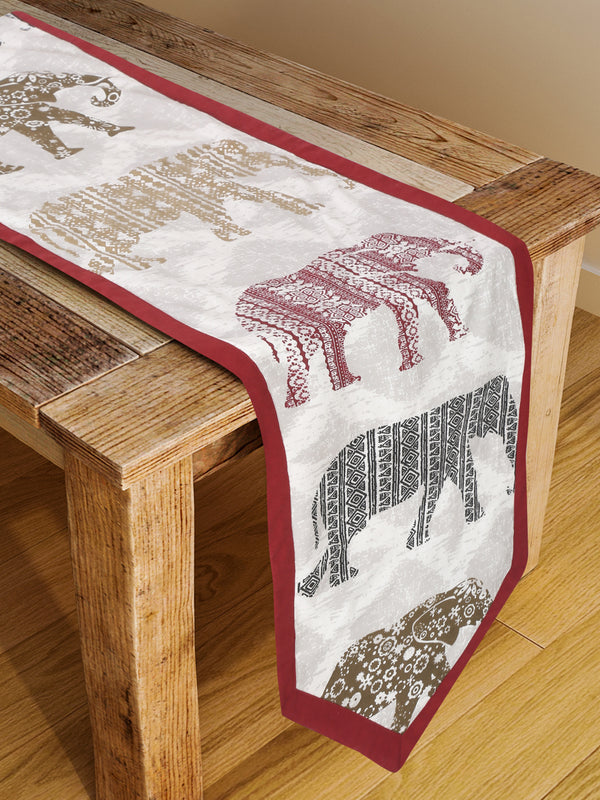 Rajasthan Décor Multi Coloured Elephant Print Cotton Table Cover