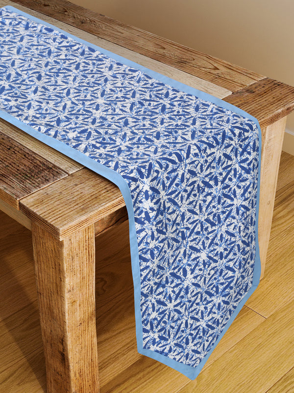 Rajasthan Décor Blue Coloured Floral Cotton Table Cover