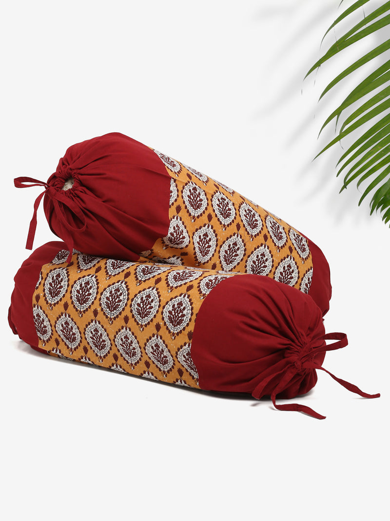 Rajasthan Décor Screen Print Cotton Bolster Covers Set of 2