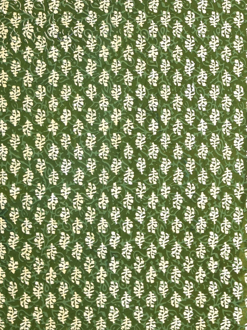 Screen Print Green Color Cotton Single Bed Sheet with 1 Pillow Cover