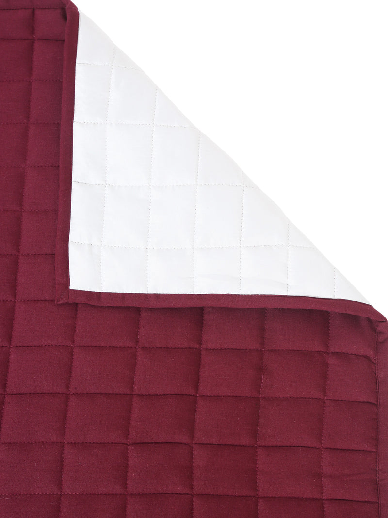 Wine Color Quilted Cotton 1 Seater Sofa Cover