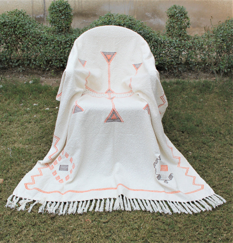 Cactus Silk Inspired Cotton Boucle Throw Blanket