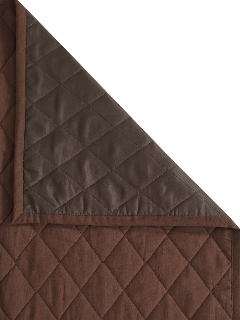 Quilted Brown Color 3 seater Sofa Cover with Hand Rest Cover